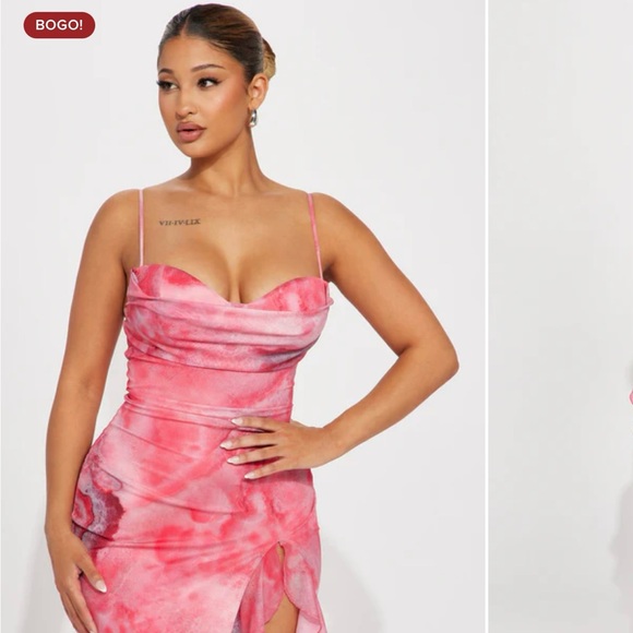 Fashion Nova Pink asymmetrical dress - Picture 8 of 13